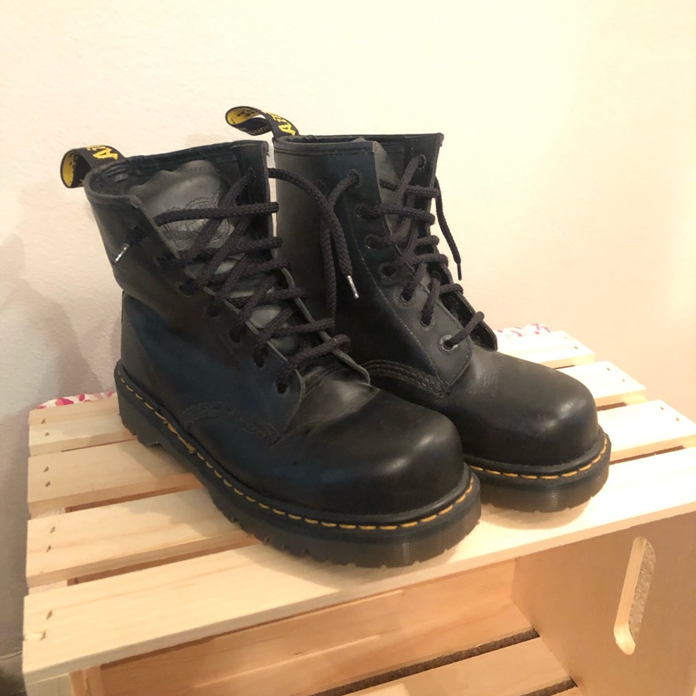 Steel toe black dr martens